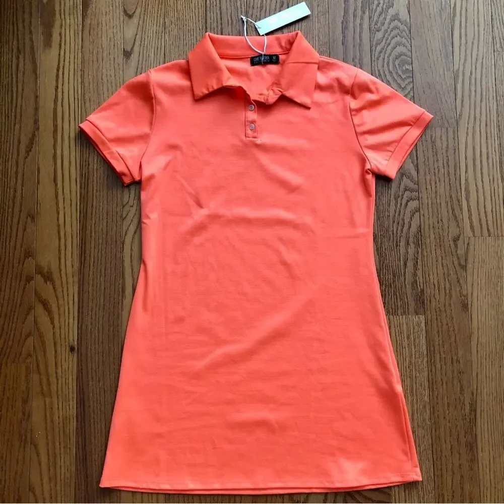 Come Together California Golf Tennis Neon Orange Tshirt Dress Women’s Size M NWT - Picture 2 of 10